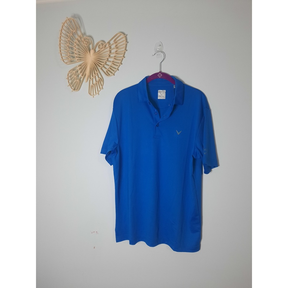 Callaway Mens Opti-Dri Golf Polo Shirt Blue Short Sleeve Cooling Size M NEW